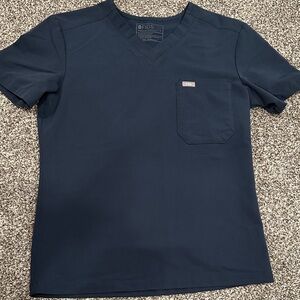 Figs Deep Blue V-Neck Scrub Top